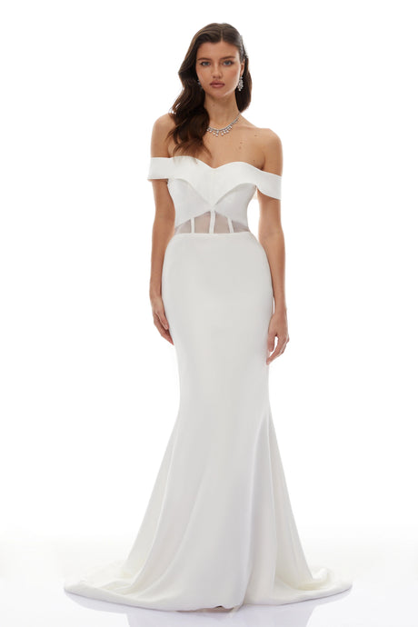 Carolina Maxi Dress White Off Shoulder Mermaid