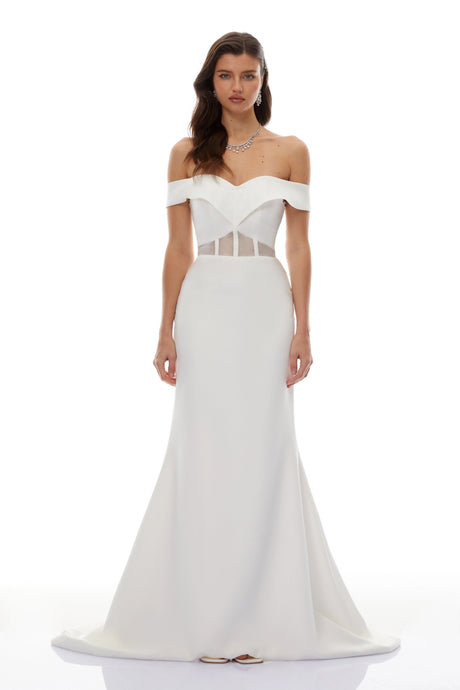 Carolina Maxi Dress White Off Shoulder Mermaid