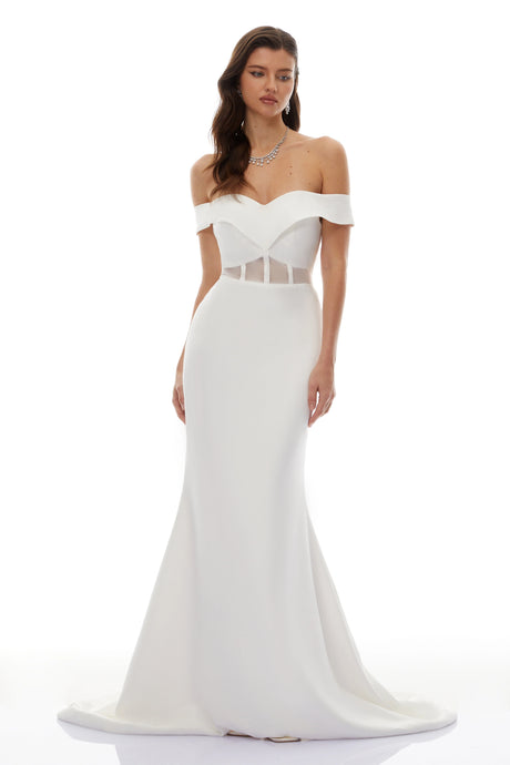 Carolina Maxi Dress White Off Shoulder Mermaid