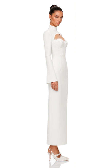 Janessa Maxi Dress White High Neck Backless