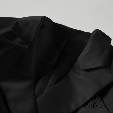 Inmaculada Black Boned Bodice Mini Blazer Dress