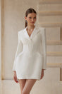 Inmaculada White Boned Bodice Mini Blazer Dress