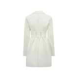 Inmaculada White Boned Bodice Mini Blazer Dress