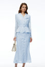 Iona Blue Lace Maxi Dress with 3D Florals