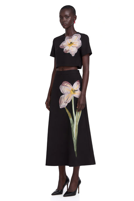Ember Black Sequin Floral Embroidered Matching Set