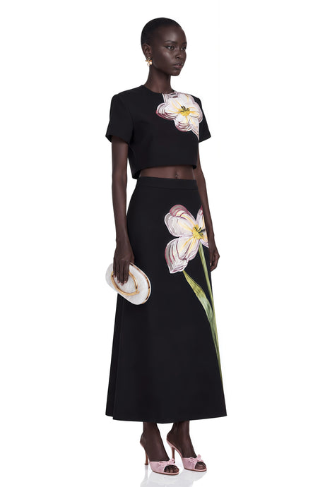 Ember Black Sequin Floral Embroidered Matching Set