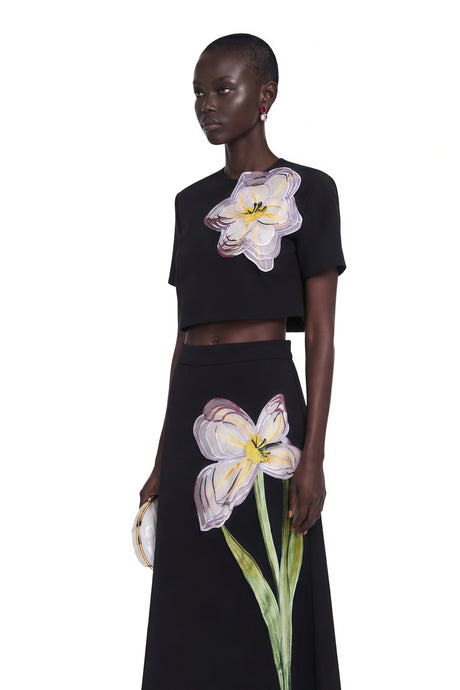 Ember Black Sequin Floral Embroidered Matching Set
