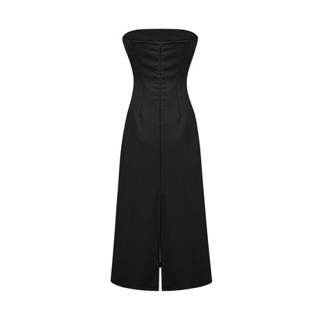 Makayla Midi Dress Sequin Embroidered Off-Shoulder in Black
