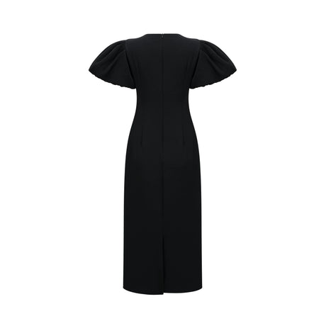 Elisabetta midi dress sequined floral-embroidered in Black