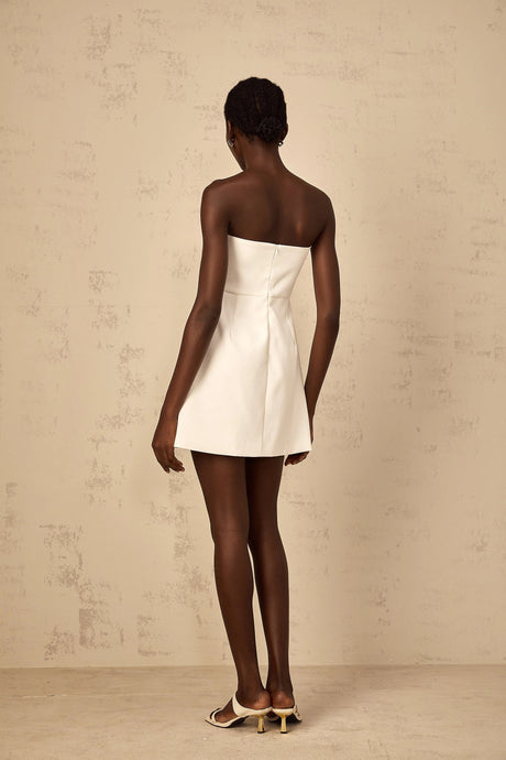 Franca Mini Dress White Off-Shoulder Sequin Floral Embroidered