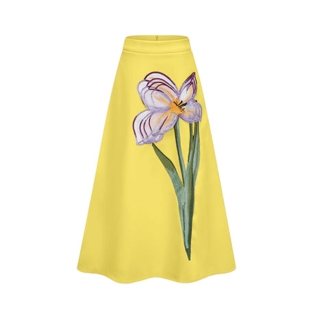 Domenica Yellow Sequin Floral Embroidered Matching Set