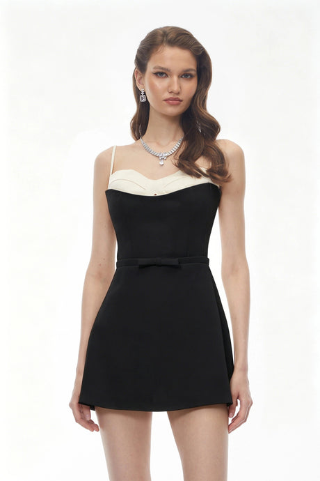 Claudia Mini Dress Black Color Block