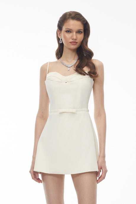 Iolanda Mini Dress Cream White Color Block
