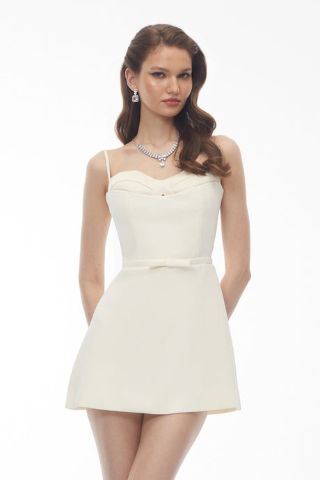 Iolanda Mini Dress Cream White Color Block