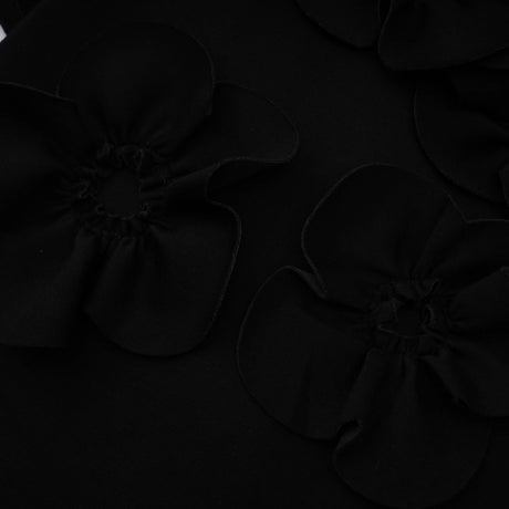 Leona Maxi Dress Black Bowknot Floral Appliqué