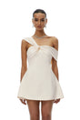 Ismérie Neutrals OffShoulder Twisted Mini Dress