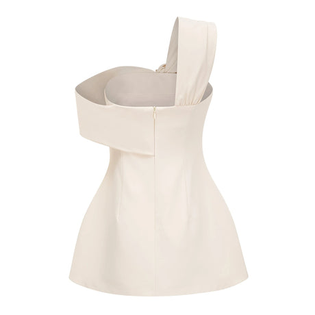 Kimora Mini Dress Neutrals Off-Shoulder Twisted