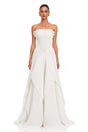 Isolde White Pleated Strapless Maxi Dress