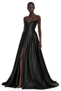 Ivana Black Corset Bodice Maxi Gown