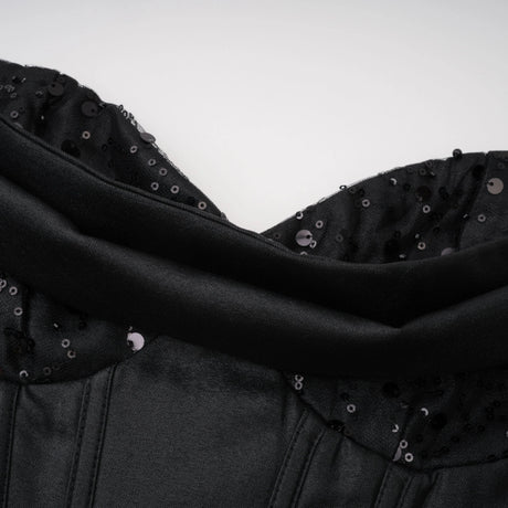 Allison Black Corset Bodice Maxi Gown