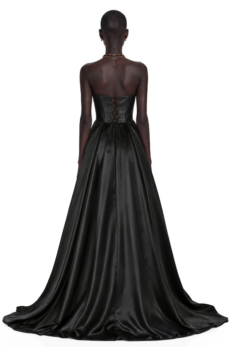 Allison Black Corset Bodice Maxi Gown