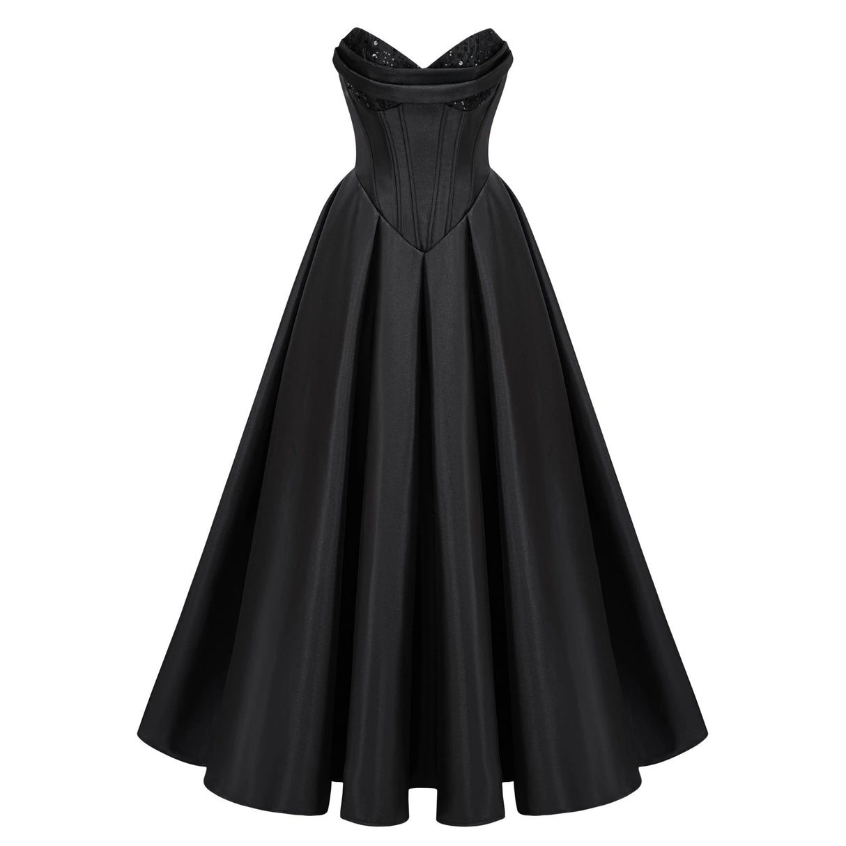 Ivana Black Corset Bodice Maxi Gown