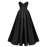 Ivana Black Corset Bodice Maxi Gown