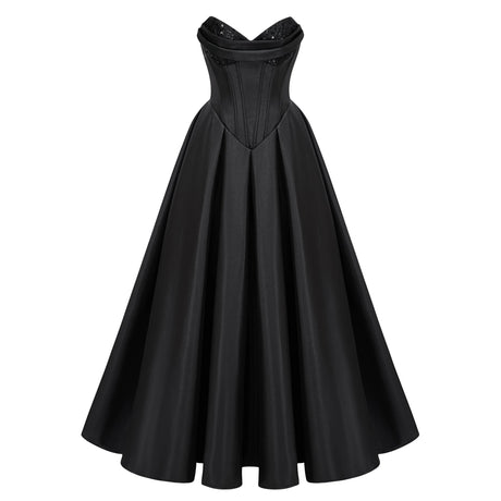 Allison Black Corset Bodice Maxi Gown