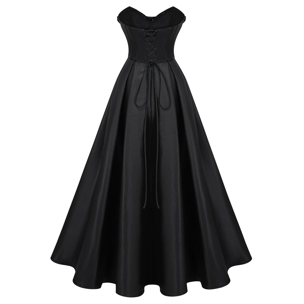 Ivana Black Corset Bodice Maxi Gown