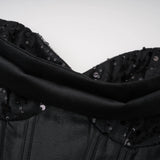 Ivana Black Corset Bodice Maxi Gown