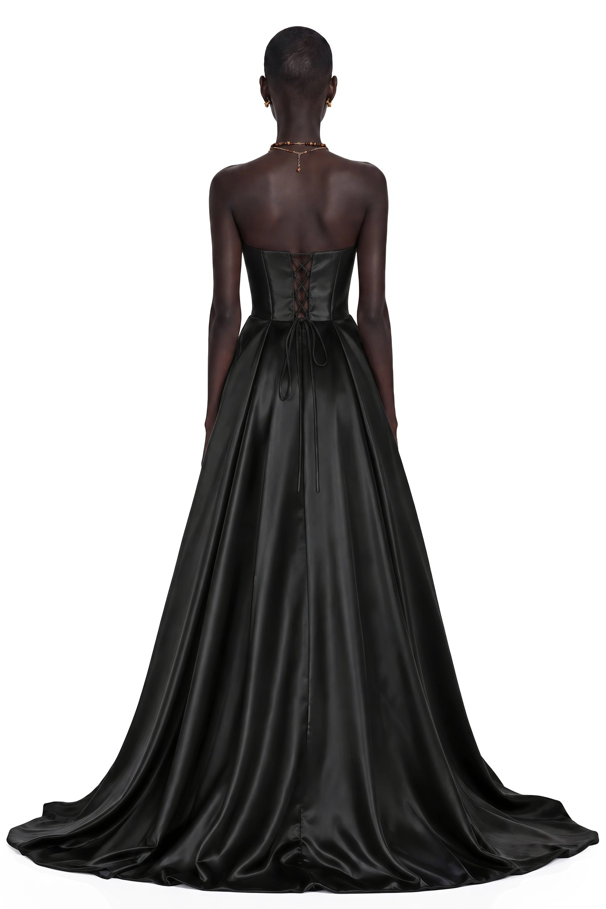 Ivana Black Corset Bodice Maxi Gown