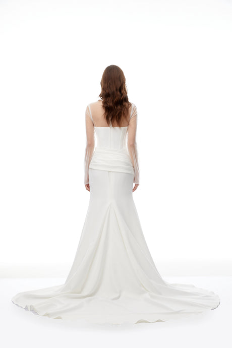 Skye Maxi Dress White Train Design Corset
