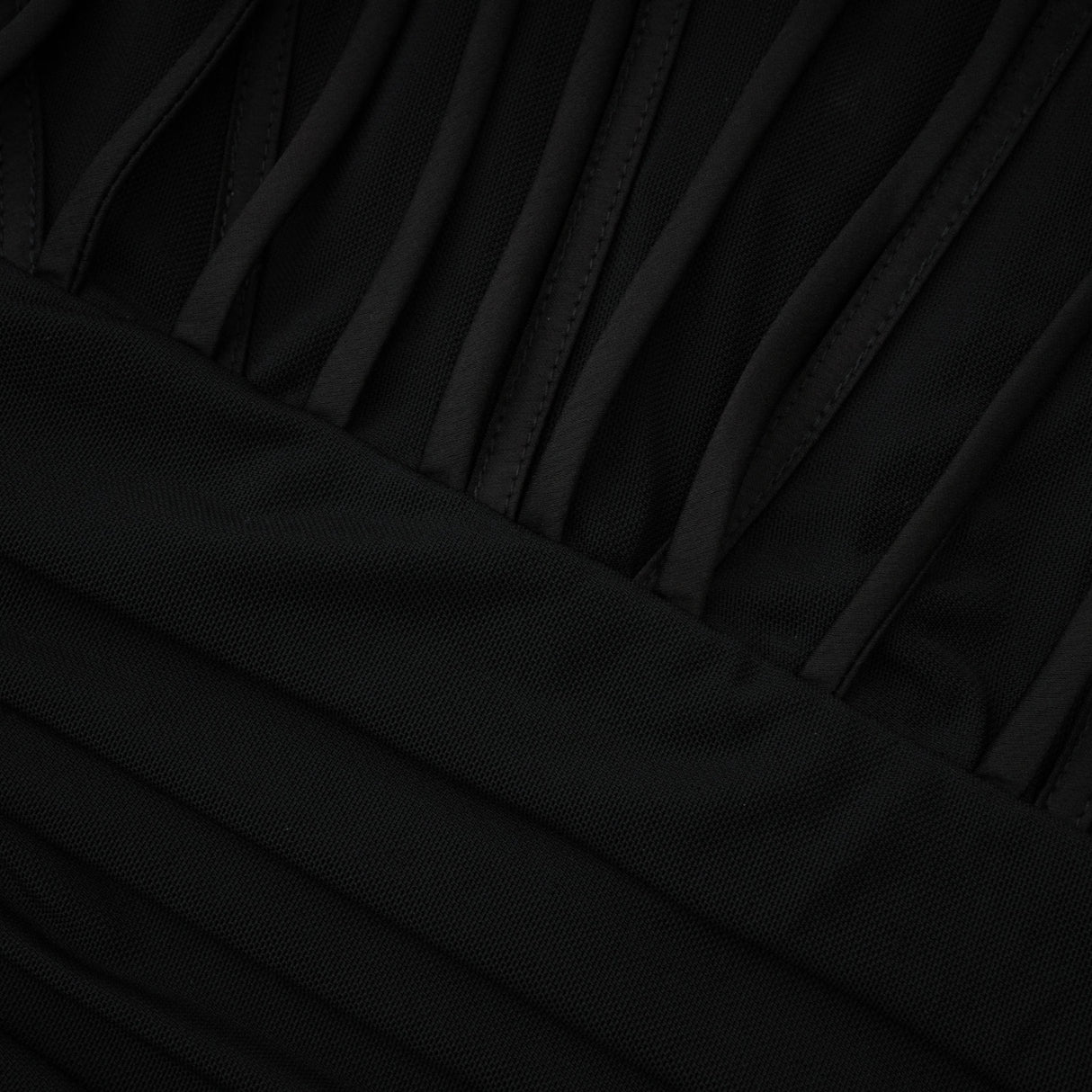 Ivona Black Halterneck Ribbon Design Mini Dress