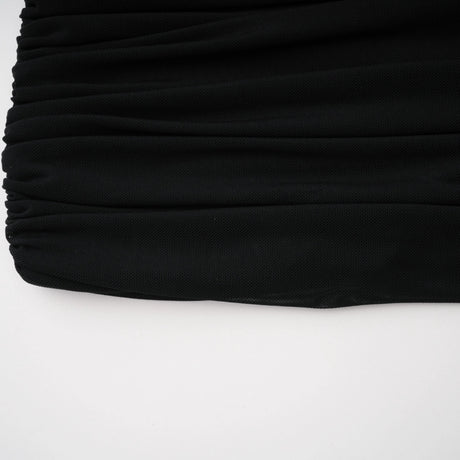 Ivona Black Halterneck Ribbon Design Mini Dress