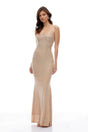 Izefia Neutral Open Back Embellished Maxi Dress