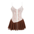 Jacinthe Brown Lace Up Bustier Mini Dress