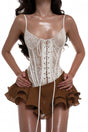 Jacinthe Brown Lace Up Bustier Mini Dress