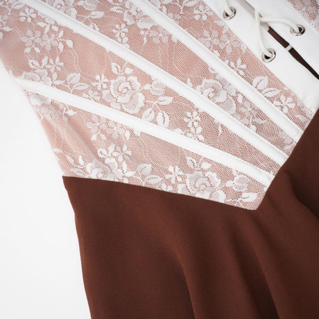 Sofia Mini Dress Brown Lace Up Bustier