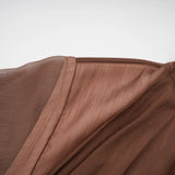 Jade Brown Ruched Tulle Mini Dress