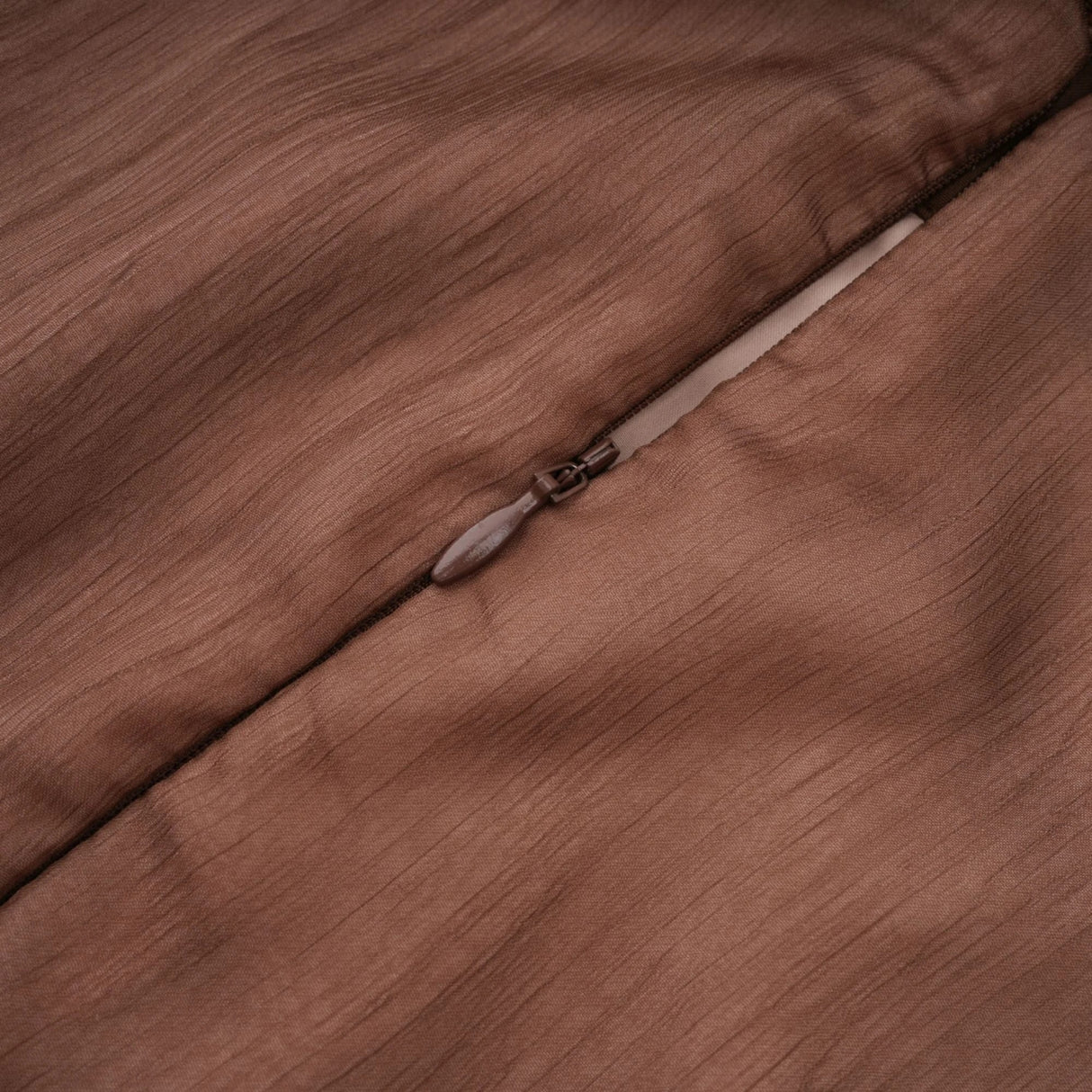 Jade Brown Ruched Tulle Mini Dress