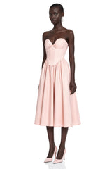 Jana Pink Corset Maxi Dress with Bow Detail