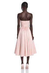 Jana Pink Corset Maxi Dress with Bow Detail