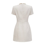 Jeanne white embellished tweed mini dress