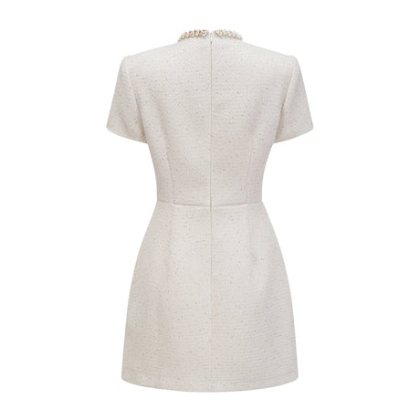 Delilah mini dress white embellished tweed