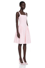 Jitka Pink Gingham Print Corset Midi Dress