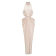 Joaquín Neutral Braid Detail Ruched Maxi Dress