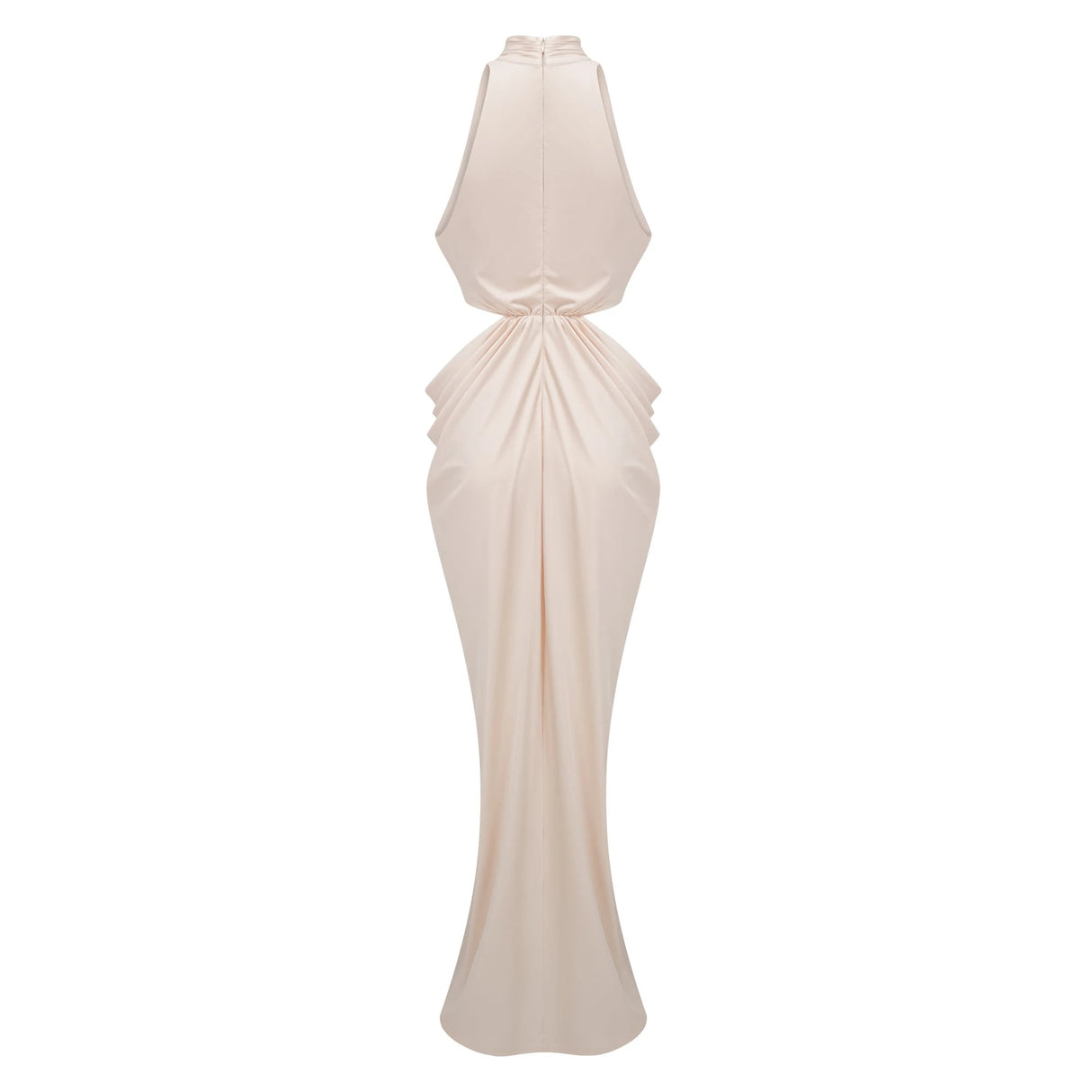 Joaquín Neutral Braid Detail Ruched Maxi Dress