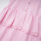 Jocasta Pink Stretch Lace Knit Midi Dress