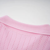 Jocasta Pink Stretch Lace Knit Midi Dress