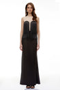 Jochebed Black SemiSheer Maxi Dress with Tassels